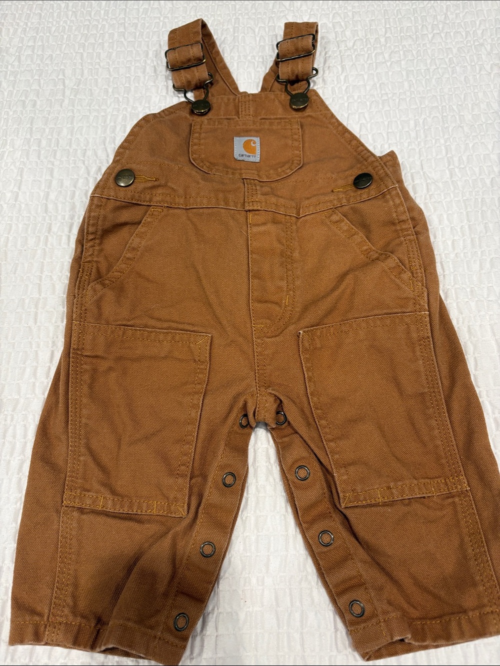 Carhartt Infants Tan Brown Canvas Overalls
Size 3 months